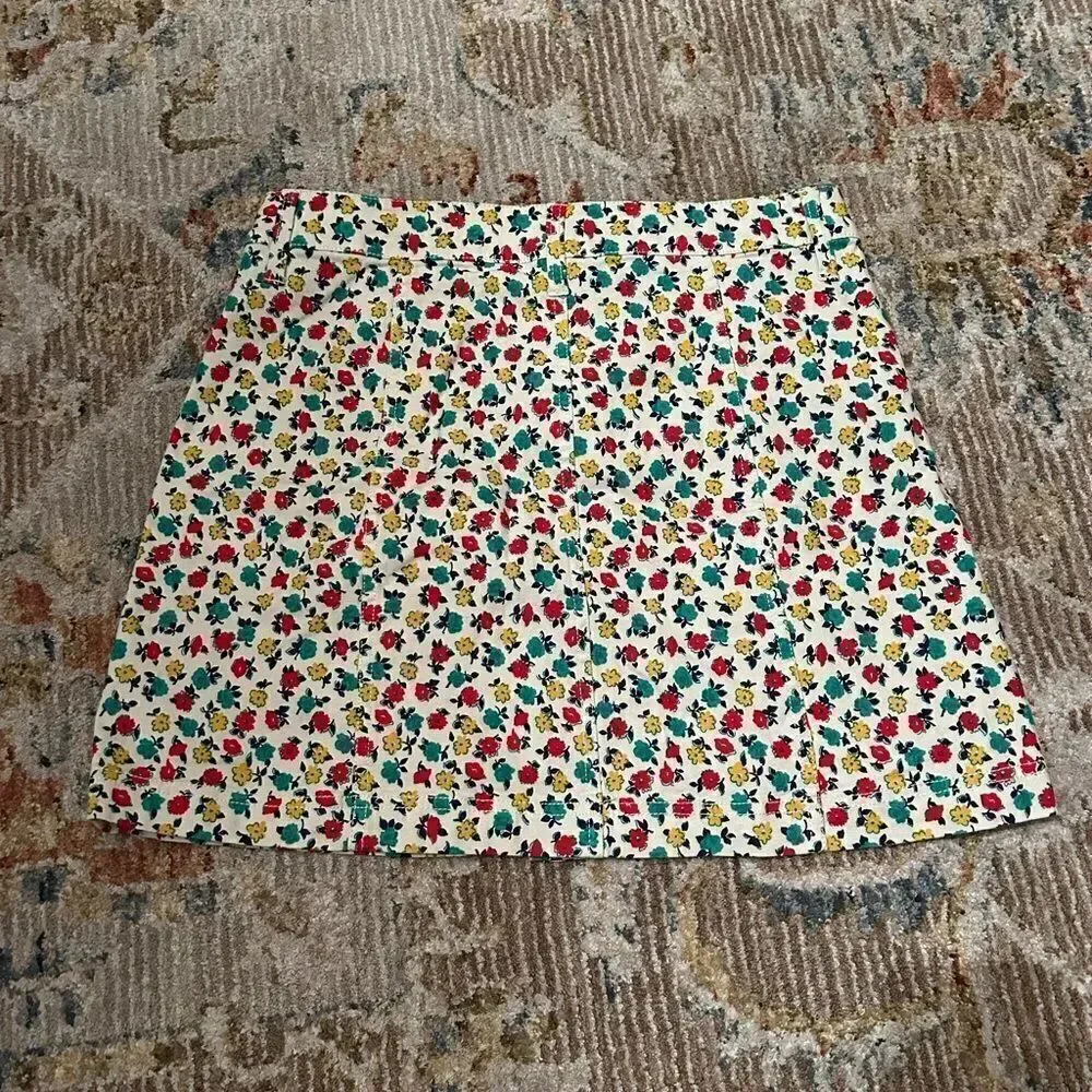 J. Crew Red floral skirt